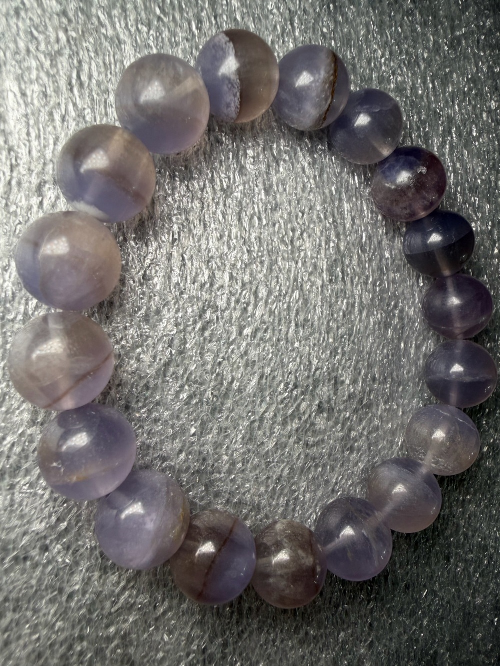 Gorgeous 12MM Namibia Fluorite Natural Crystal Bracelet